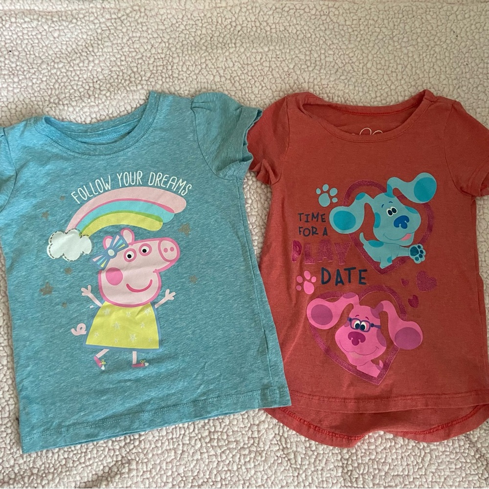 Nickelodeon blue Peppa Pig, red Blues Clues 3T T-shirts